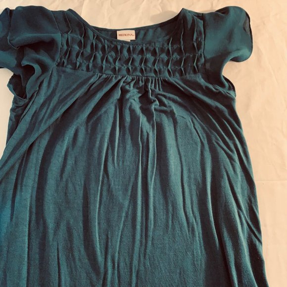 Merona Medium Blue Short Sleeve Square Neck Top Size XS - Picture 2 of 9